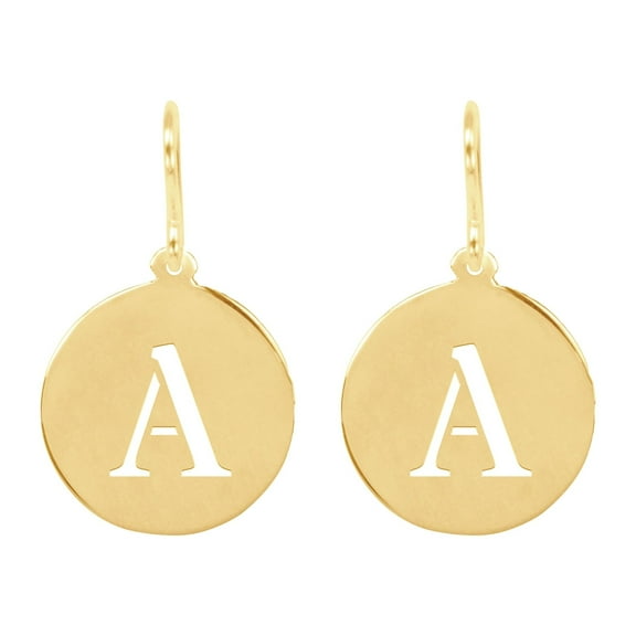 Personalized Disc Tag Earrings in 14K Gold-Plated Sterling Silver