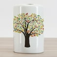 thumbnail image 2 of Tree Ceramic Toothbrush Holder, Abstract Leaves Forest Flora Autumnal Tones Illustration Spring Nature Colorful Design, Decorative Versatile Countertop for Bathroom, 4.5" X 2.7", Multicolor, 2 of 4