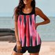 thumbnail image 5 of Modesto Trajes de Baño para las Mujeres Multicolor Gradiente Impresión de Espalda Recorte, Pantalones Cortos de Cintura Alta Y Sling Top para la Playa, la Piscina Y las Vacaciones, 5 of 6
