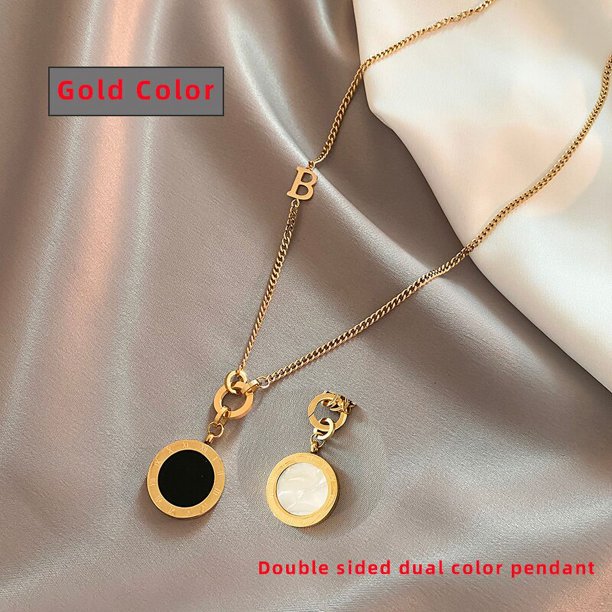 Collar con colgante de oblea Digital romana de acero inoxidable de moda clásica 2022, joyería de moda para fiesta de Navidad, collar Sexy para mujer