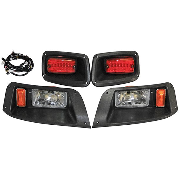 RHOX Golf Cart EZGO TXT Halogen Light Kit w/ Plug & Play Wire Harness