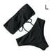thumbnail image 5 of Soidarity Traje de baño dividido para mujer, traje de baño acolchado de poliéster para verano, traje de baño para vacaciones, traje de playa sencillo a Traje de baño Negro L Soidarity OD021066-12, 5 of 6