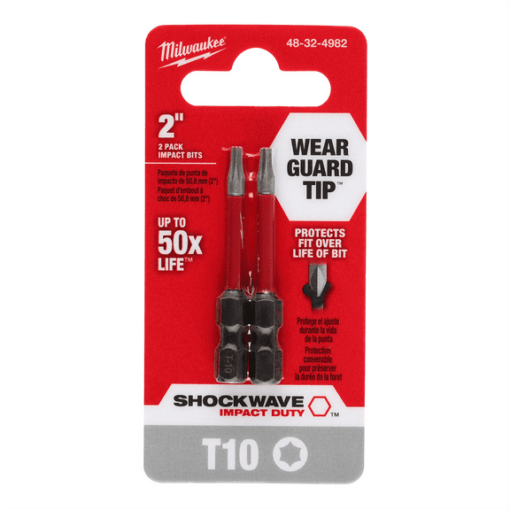Milwaukee Tool SHOCKWAVE Impact Duty 2" T10 Bit 2PK