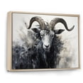 thumbnail image 2 of Designart "Supremacy Of The Black And White Ram II" Animals Goat Floater Framed Canvas Art Print, 2 of 5