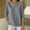 Gray, variant on Women Vintage Wild Floral Print V Neck Button Front 3/4 Sleeve Loose Peplum Casual Blouse With Side Hand Pockets For Daily Shopping Weekend Outfits(Multicolor,S)