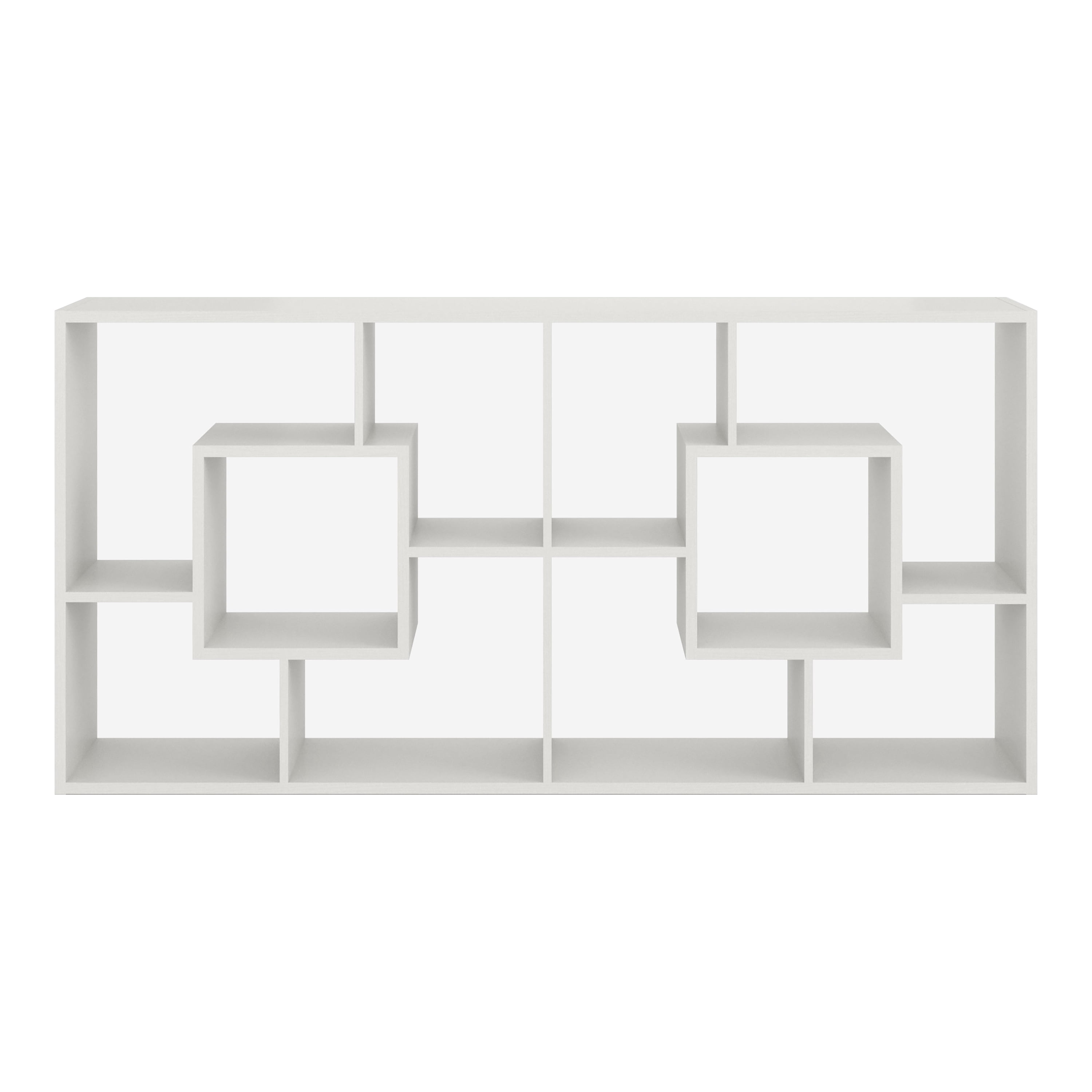 Furniture of America Darcy Modern 14-Shelf Geometric Bookcase, White