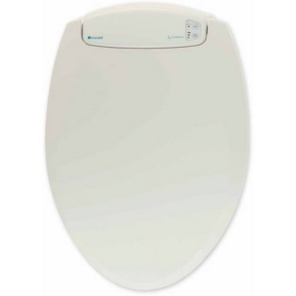 Brondell LumaWarm Heated LED Nightlight Elongated Bathroom Toilet Seat, Biscuit