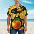 thumbnail image 4 of Kll Men'S Hawaiian Shirt Short Sleeve Button Down Beach Shirts-Tangerine, 4 of 8