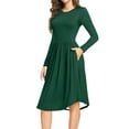 thumbnail image 3 of HAOMEILI Women Casual Short/Long Sleeve Dresses Empire Waist Knee Length Loose Dress with Pockets, 3 of 6