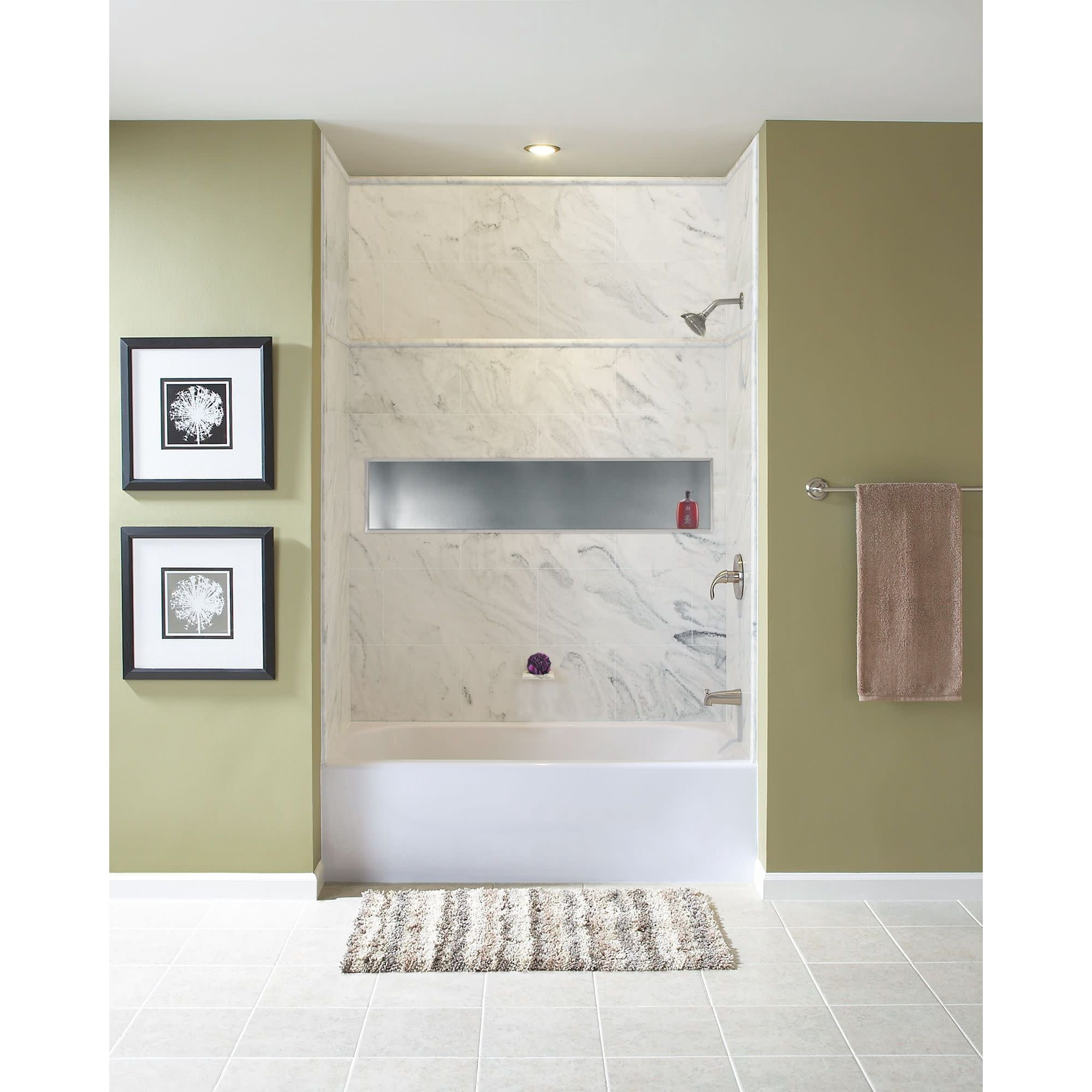 Transolid STH1414 14-in. Recessed Stainless Steel Shower Storage Pod, Stainless Steel