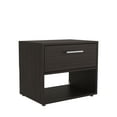 thumbnail image 2 of Compact Nightstand – 18" Tall (20.9"W) – Dark Walnut Finish – 1 Drawer + Open Shelf – Space-Saving for Small Rooms, 2 of 8
