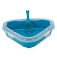 thumbnail image 4 of Bandeja sanitaria para gatos, orinal para gatos, entrada baja para esquina, bandeja triangular de entrenamiento para gatos Azul, 4 of 9