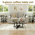 thumbnail image 4 of 3-Piece Coffee Table Set, Tempered Glass Surface with Sturdy Metal Frame - Modern Living Room Sets (1 Coffee Table + 2 End Tables), Scratch-Resistant & Easy to Clean for Small Spaces, Apartments, 4 of 9
