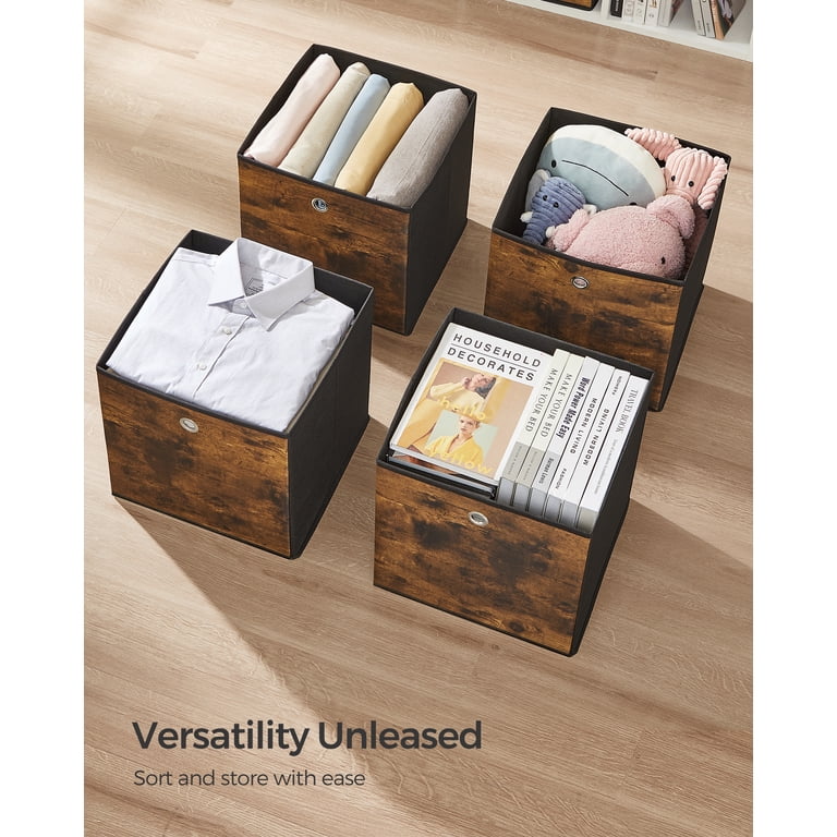 Stackable Square Storage Stackable Storage Cube Baskets Fboxac Set Of 4 Woven Storage Bins ...