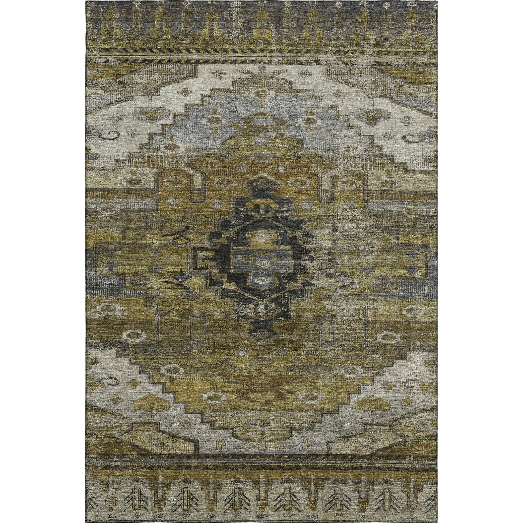 Addison Rugs Mayfield Premium Machine Washable Transitional Tribal Brown Rectangle Rug, 5' x 7'6"