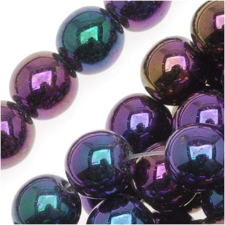 - Czech Glass Druk Round Beads 6mm Purple Iris (50)