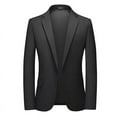 thumbnail image 2 of UVEASISHA Wedding Tuxedo for Men Big and Tall Slim Fit Business Suit Jacket Solid Color Formal Office Blazers Fall Lightweight Stylish Blazer Jackets Back to School Sales Today,Black,4XL, 2 of 5