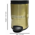 thumbnail image 3 of nu steel Stainless Steel Step Garbage Trash Can with Lid: 5 liter/1.32 gal for the Kitchen, Bathroom, Bedroom, Patio, RV – Gold Finish STP-JW01, 3 of 4