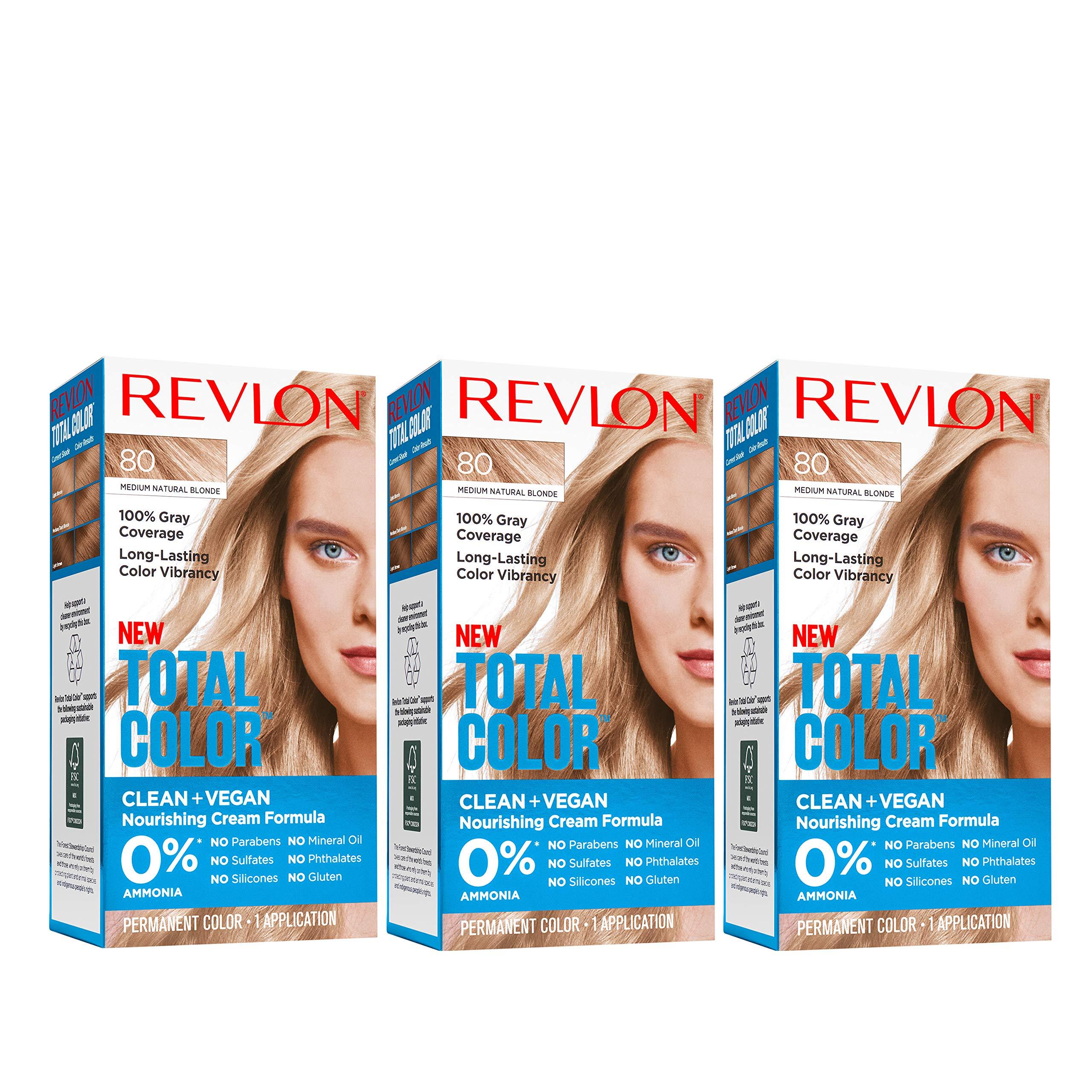 Revlon Total Color Permanent Hair Color, Clean and Vegan, 100 Gray