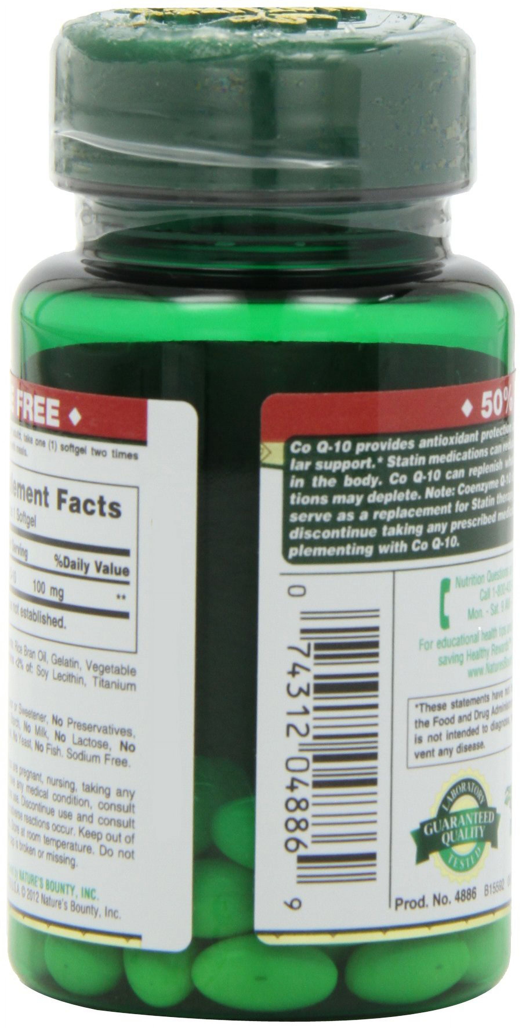 Nature's Bounty CoEnzyme Q10 Supplements, 100 mg Gels, 45 Count