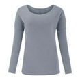 thumbnail image 3 of TINZ Chemise Longue Unie à Manches Longues Spandex Chemises d'Entraînement pour Femmes Chemises à Manches Longues pour Femmes Automne Chemise Décontractée en Polyester Spandex pour Femmes Col Roulé à Manches Longues pour Femmes, 3 of 7