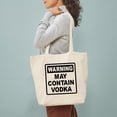 thumbnail image 3 of CafePress - Warning May Contain Vodka Tote Bag - Unisex Canvas Tote Bag, Beige, 1-Piece, 3 of 7