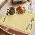 thumbnail image 1 of Lemon Yellow Placemats Set of 2 Rustic Farmhouse Solid Color Place Mats Indoor Wipeable Table Mats Washable Cloth Dining Table Placemats for Kitchen Holiday Party Home Decor 13x19 Inch, 1 of 1