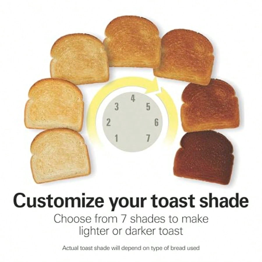 2 Slice Extra Wide Slot Toaster with Bagel and Defrost Settings Shade Selector with 7 Browning Levels Toast Boost Auto Shutoff Black and Stainless Steel 22633