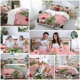 thumbnail image 5 of Christmas Bedding Duvet Cover Set Queen Size 4 Pieces Winter Santa Gnome Pine Tree Xmas Star Snowfall Pink Bedding Set with Zipper Closure, 1 Comforter Cover 90x92 Inch 1 Flat Sheet & 2 Pillow Cases, 5 of 7