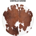 thumbnail image 3 of Cow Print Tablecloth Round 60 Inch Vinyl Spring Cowhide Table Cloths for Parties Waterproof Fabric Brown Animal Print Tablecloths Decorative for Holiday Home Party Wedding Picnic, 3 of 6