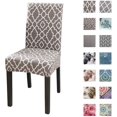 thumbnail image 1 of Universal Spandex Printed Chair Slipcovers,Stretch Armless Chair Covers Stretch Washable Dining Chair Cover Removable Chair Protective Covers for Home,Hotel,Party Banquet (1pc, Grey 02), 1 of 8