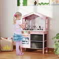 thumbnail image 4 of Gymax Kids Play Kitchen w/2 Stoves Rotation Knobs Faucet Sink Dishwasher Drawers, 4 of 10