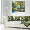 thumbnail image 3 of Designart Summer Forest with Beautiful River - Landscape Printed Throw Pillow - 18x18, 3 of 5
