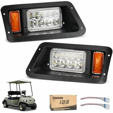 Golf Cart Head Light Kit for Yamaha Yamaha G14 G16 G19 G22 Gas or Electric Golf Cart - Front Driver Side and Passenger Side  12V Headlights Light Kit Assembly, 3Pin Connector Included