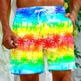 thumbnail image 1 of Puntoco Pantalones Cortos De Playa Para Hombre, Pantalones Cortos Estampados Con Bolsillo Con Cordón, Azul Claro Xxl,Pantalones Cortos Hombre, 1 of 5