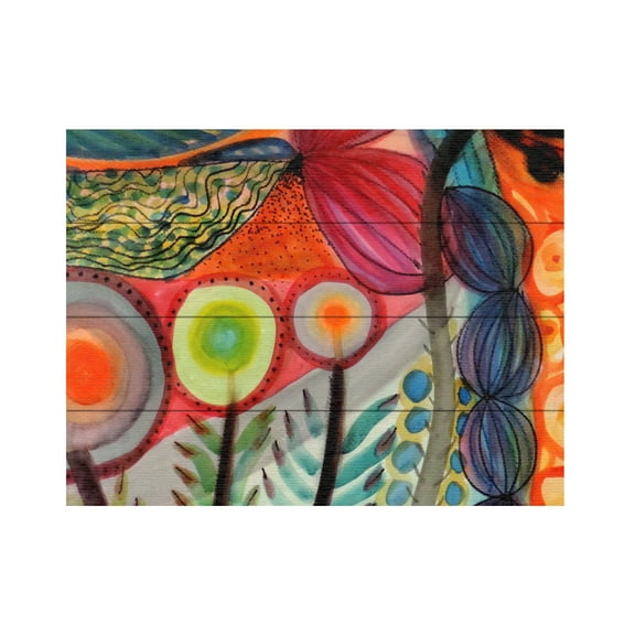 Sylvie Demers 'Vivaces' Wood Slat Art