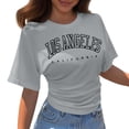 thumbnail image 2 of Los Angeles California Graphic Tees for Women 2026 Summer Casual Short Sleeve Crewneck T Shirts, 2 of 4