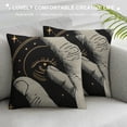 thumbnail image 3 of Ollo0ord Throw Pillow Covers S Hand Stars Black Gold Fuzzy Velvet Washable Home Patio Room Couch Square Home Sofa Bed Decorative Cushion Cover White, 3 of 5