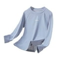 thumbnail image 2 of CUZIBR Youth Kids Girls Shirts Summer Soft Breathable Rash Guard Long Sleeve Solid Color Round Neck Athletic Tshirts Breathable Uv Sun Protection Lightweight Swim Shirts Tops,Grey,3-4 Years, 2 of 3