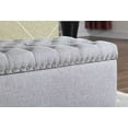 thumbnail image 4 of Button Tufted Storage Ottoman with Nailhead, Gray Color, 4 of 4
