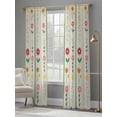 thumbnail image 4 of Green Spring Floral Sheer Curtains 84 Inch Length 2 Panels Set Window Treatments, Colorful Summer Flowers Vintage Botanical Rod Pocket Semi Curtains for Living Room/Bedroom/Kitchen, 104"W x 84"L, 4 of 7