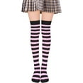 thumbnail image 6 of CHUNTIAN Sox Womens Striped Thigh High Socks Novelty Colorful Over The Knee High Socks Girls Long Stockings Costume Cotton, 6 of 8
