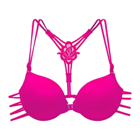 Sdeycui Women s Push Up Bra Racerback Front Closure Bras Plunge Underwire Tshirt Padded Lace Bra