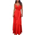thumbnail image 2 of Drppepioner Robes Femmes Été Mode Femmes Été Bohème Robe Mi-Longue à Bretelles Rouge 14(TTTG), 2 of 7