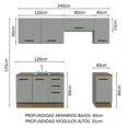 thumbnail image 3 of Cocina Integral Completa Modular Madesa Agata 240cm MG 03, 3 of 9