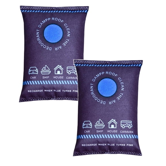 2 Pcs Reusable Car Dehumidifier Bag Rechargeable Dehumidifier Bags Car Dehumidifier Bag Moisture Damp Absorber for Windscreens Interior for Car Trucks RVs, 5.11"x3.54", Blue