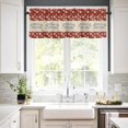 thumbnail image 3 of Merry Christmas Kitchen Window Curtain Set with Tiers and Valance, 3 Pieces Rod Pocket Valances Christmas Ball Snowflake Red Vintage Window Treatment Semi Sheer Kitchen Bedroom Decor (52"W x 18"L), 3 of 6