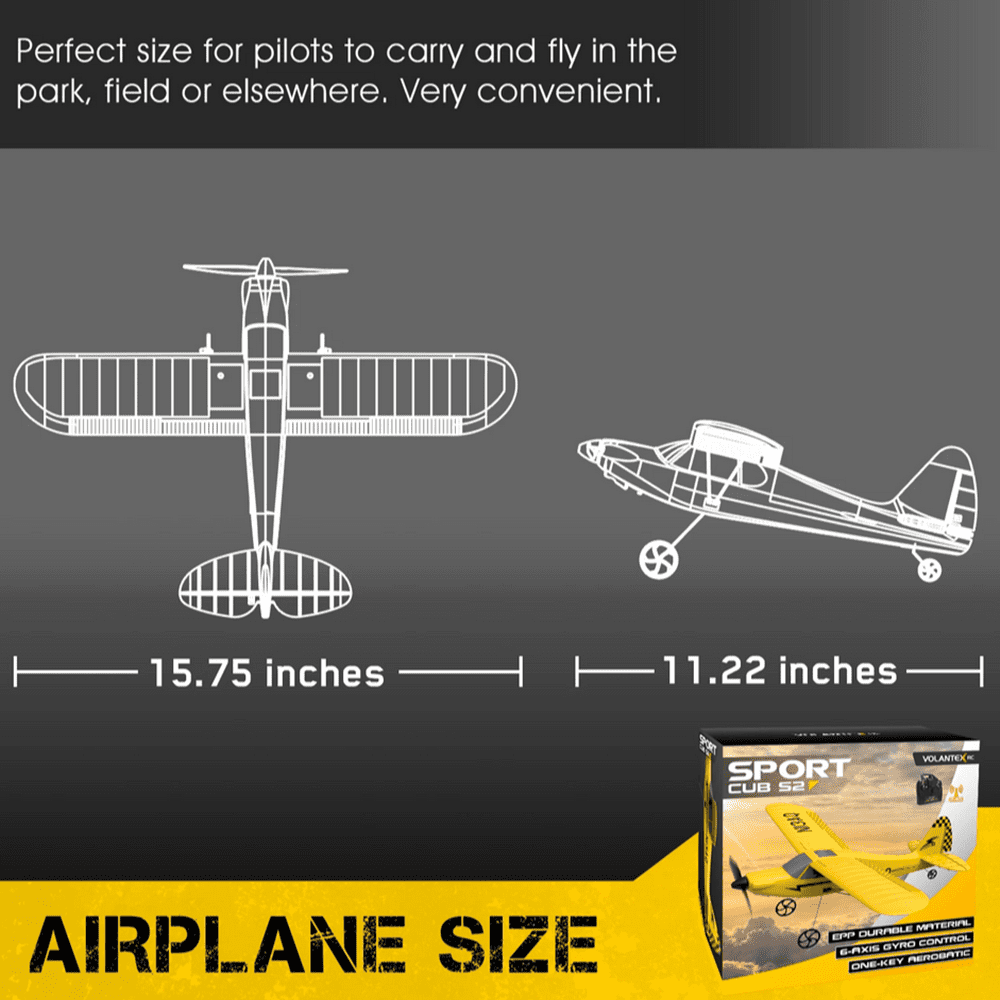 VOLANTEX RC Plane Sport Cub S2 Remote Control Aircraft 2.4G 3CH RC Airplane for Beginners (Yellow)