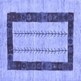 thumbnail image 1 of Ahgly Company Machine Washable Indoor Square Solid Blue Modern Area Rugs, 4' Square, 1 of 4