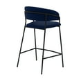 thumbnail image 3 of 26 Inch Leatherette Seat Counter Height Barstool,Blue and Black - Saltoro Sherpi, 3 of 6